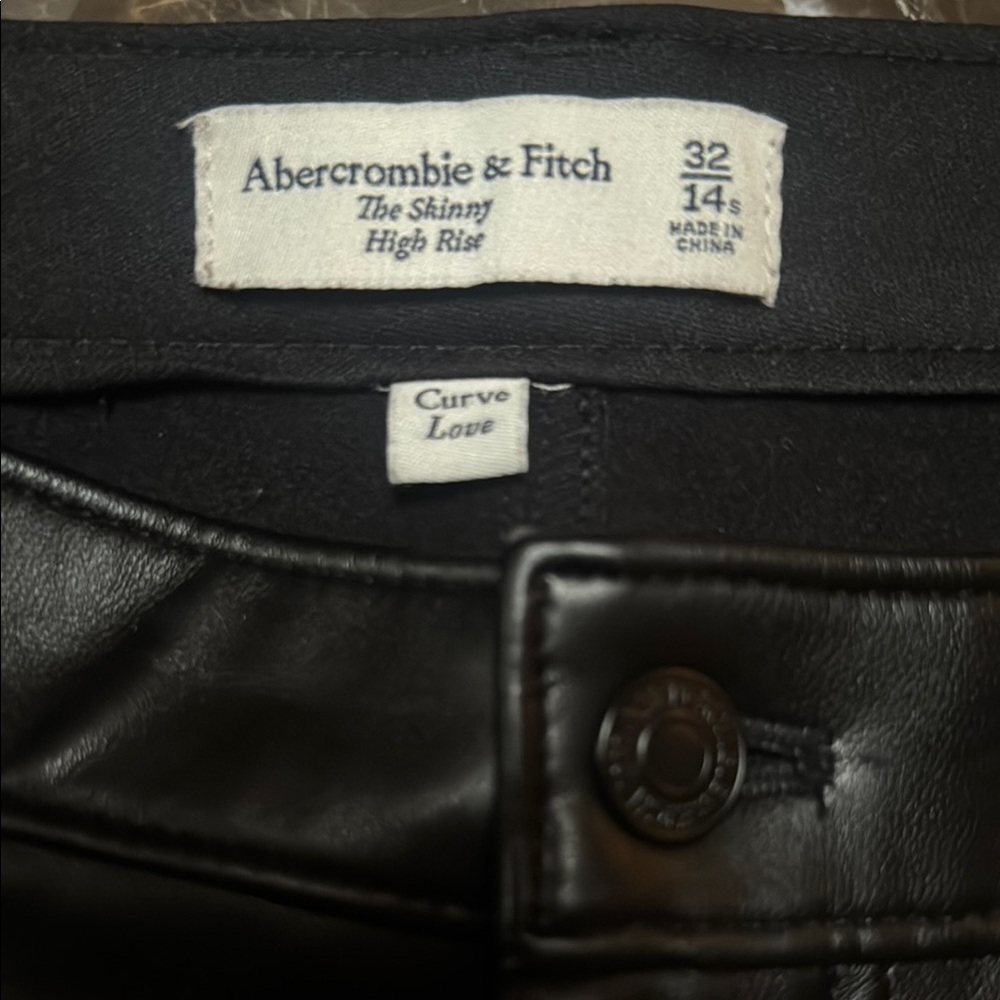 Abercrombie & Fitch Black Leather-Look Pants